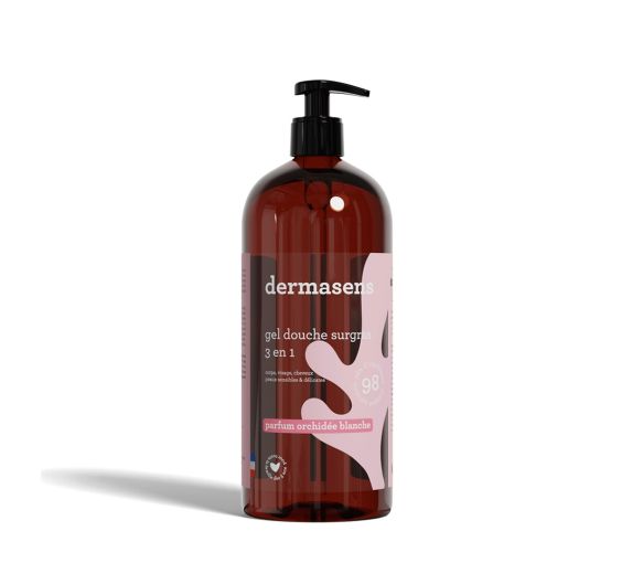 Dermasens Duschgel mit überfettender Formel, Duft von weißer Orchidee, Marke Verte - Flasche 1L - image 1