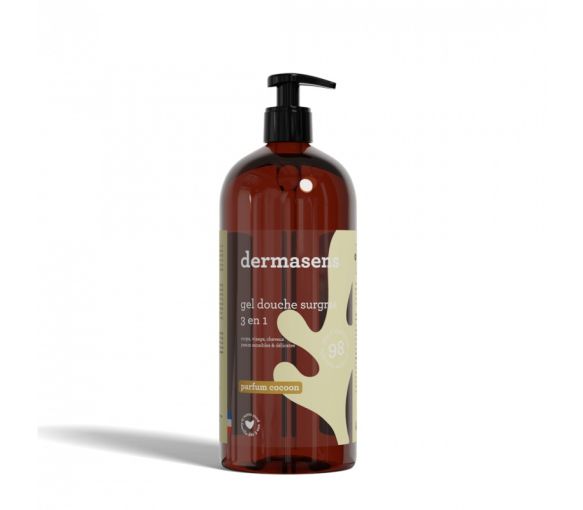 Überfettendes Duschgel 3 in 1 Duft Cocoon Dermasens Marke Grün - Pumpflasche 1L