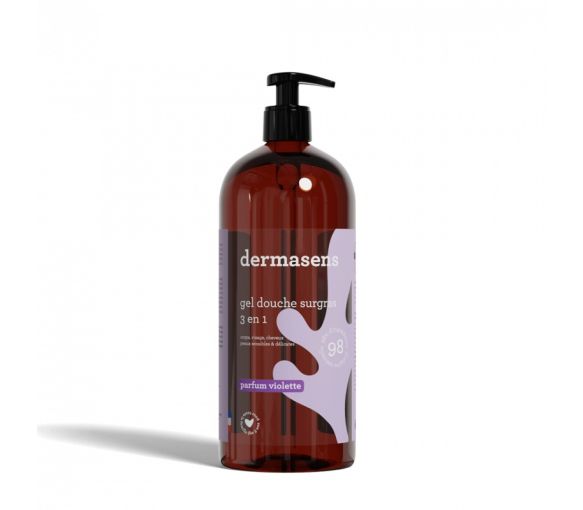 Überfettete Duschgel mit Veilchen-Duft Dermasens Marke Grün - Pumpflasche 1L