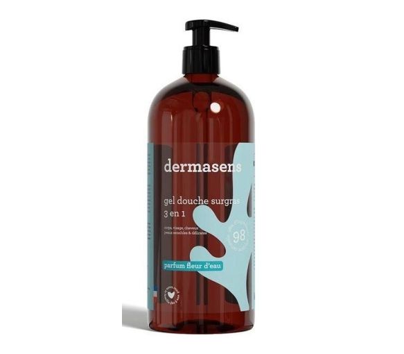 Duschgel für empfindliche Haut mit Wasserblüten-Duft Dermasens Marke Grün - Flasche 1 Liter - image 1