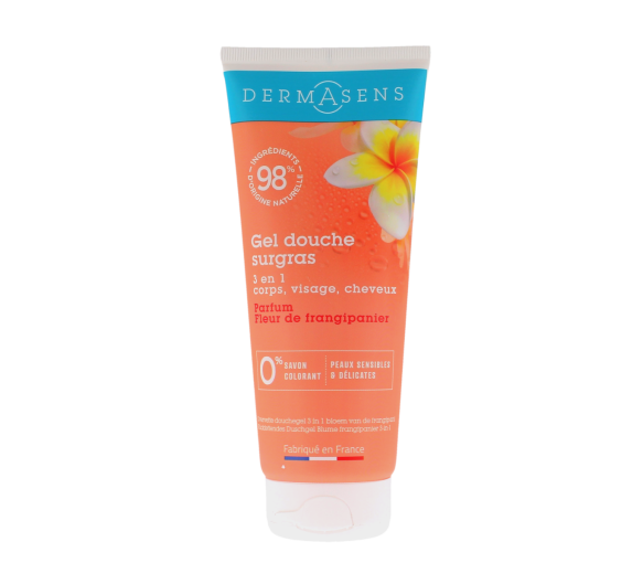 Dermasens Duschgel mit überfettender Formel Duft von Frangipani Blüte Grüne Marke - Tube mit 200ml - image 1
