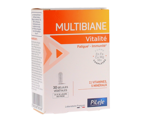 Multibiane Vitalität Pileje - Packung mit 30 Kapseln - image 1