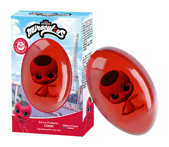 Festseife Kirsche Figur Tikki Le Comptoir du Bain x Miraculous - Stück von 75g