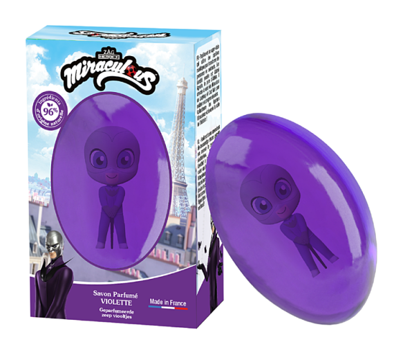 Festseife Veilchen Schmetterlingsfigur Le Comptoir du Bain x Miraculous - 75g Stück