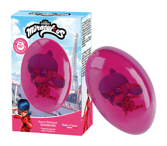 Festseife Himbeere Ladybug Figur Le Comptoir du Bain x Miraculous - 75g Stück