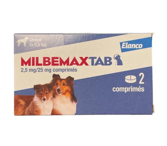 Milbemaxtab Tabletten für kleine Hunde und Welpen - Packung mit 2 Tabletten - image 1