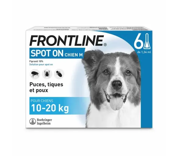 Spot On Hunde 10-20 kg Frontline - 6 Pipetten zu 1,34 ml - image 1