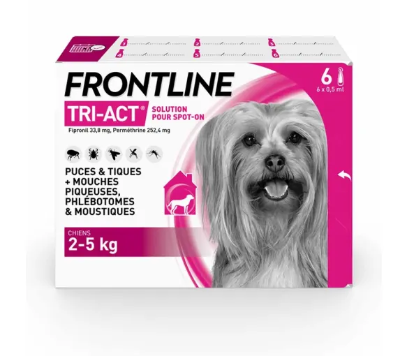 Tri-act Lösung für Spot-on Hunde 2-5 kg Frontline - Schachtel mit 6 Pipetten zu 0,5 ml - image 1