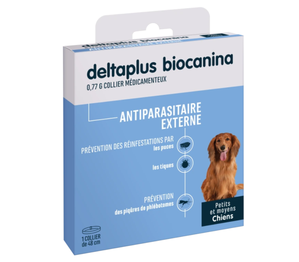 Deltaplus antiparasitär für kleine und mittelgroße Hunde Biocanina - ein 48 cm Halsband