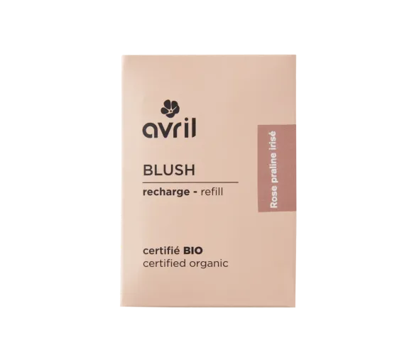 Bio-Rouge zum Nachfüllen in schimmerndem Praliné-Rosa von Avril - Puderbox mit 5 g - image 1