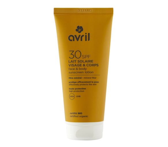 Sonnenschutzmilch für Gesicht und Körper SPF30 Avril - Tube mit 100ml