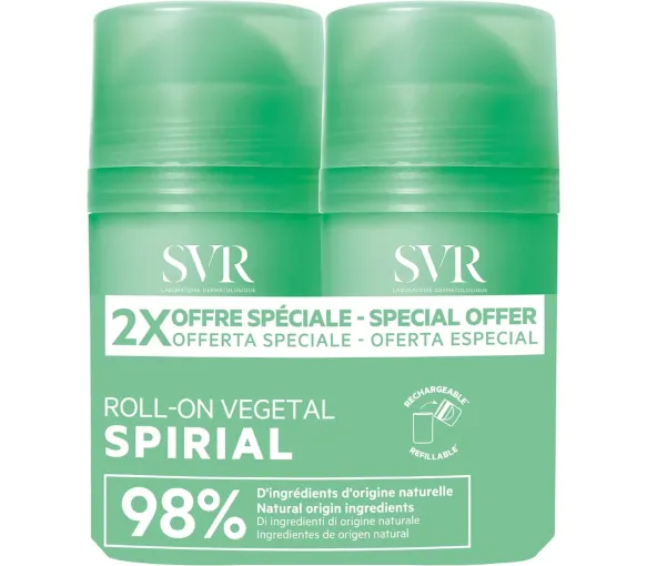 Spirial Pflanzen-Deodorant SVR - 2er-Pack Roll-ons à 50 ml