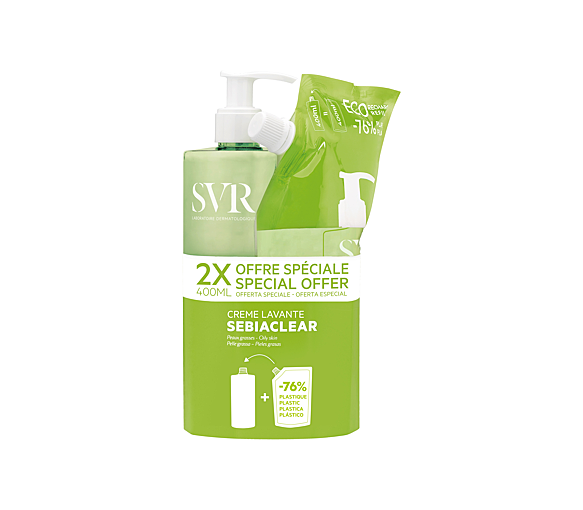 Sebiaclear Waschcreme SVR - Pumpflasche 400ml + Nachfüllpackung 400ml