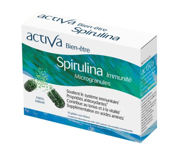 Activa Wohlbefinden Spirulina Immunität - Packung mit 30 Kapseln - image 1
