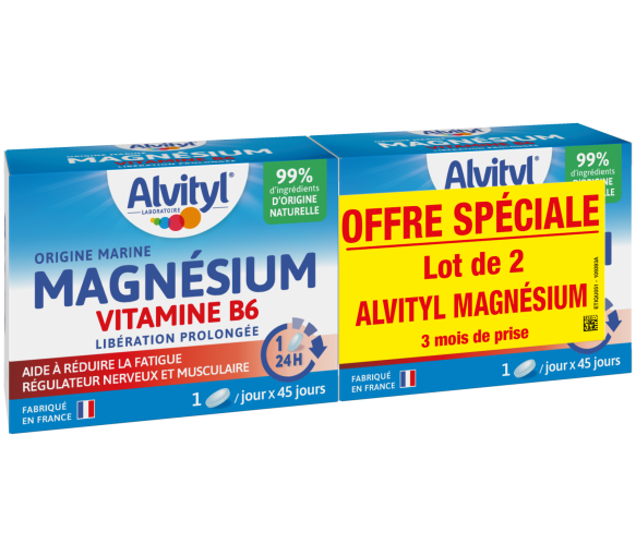 Magnesium Vitamin B6 Alvityl - 2 Packungen mit 45 Tabletten - image 1