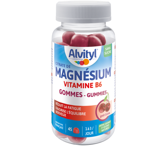 Magnesium Vitamin B6 Kirschgeschmack Alvityl - 45 Gummibärchen im Behälter - image 1