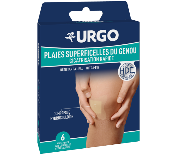 Schnell heilende Pflaster für oberflächliche Wunden am Knie Urgo - Packung mit 6 Pflastern