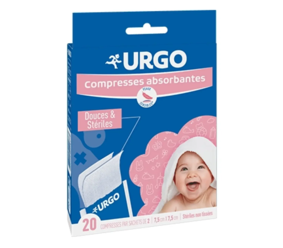 Absorbierende Urgo-Kompressen - Kompressen in Beuteln zu 2 Stück 7,5cmX7,5cm
