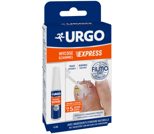 Filmogel Mykose Express Urgo - Flasche mit 4 ml, Pinselapplikator und 5 Nagelfeilen
