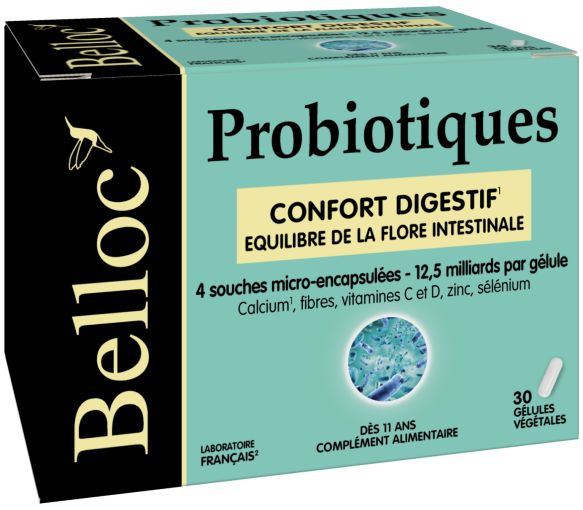 Probiotika Verdauungskomfort Belloc - Packung mit 30 pflanzlichen Kapseln