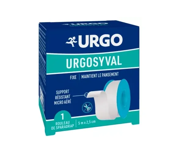 Weißes, widerstandsfähiges Pflaster Urgo - 1 Rolle von 5 m x 2,5 cm