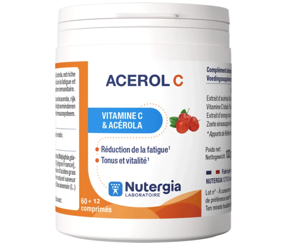 Acerol C Vitamin C & Acerola Nutergia - 60+12 Tabletten Dose