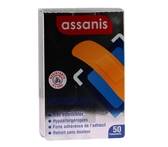 Universelle Wundverbände für oberflächliche Wunden Assanis - Packung mit 50 Verbänden - image 1