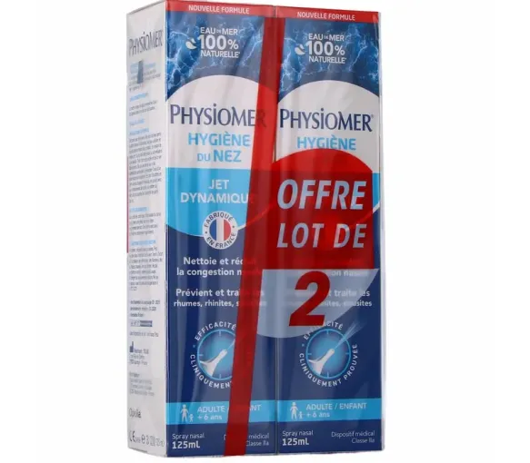 Physiomer Nasenhygiene dynamischer Sprühstoß - 2er-Pack mit 135 ml Sprays