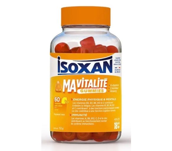 Isoxan Meine Vitalität Gummies 18 Jahre+ Zitronengeschmack - Dose mit 60 Gummies