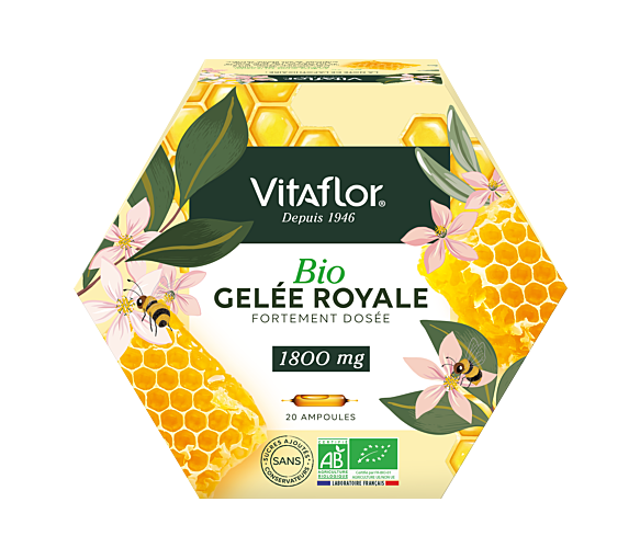 Bio-Gelee Royale 1800 mg Vitaflor - Packung mit 20 Ampullen