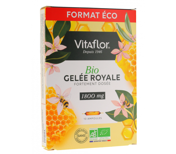 Bio-Gelee Royale 1800mg Vitaflor - Packung mit 10 Ampullen