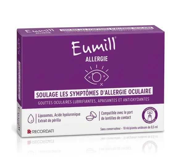 Augentropfen Allergie Eumill - Packung mit 10 Einzeldosen zu 0,5 ml