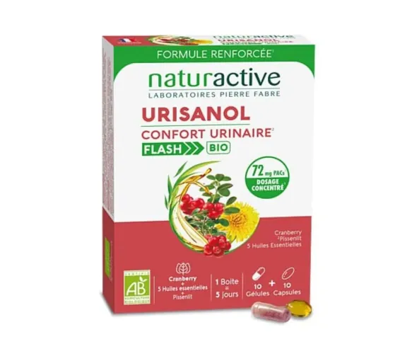 Urisanol Komfort bei Harnwegserkrankungen Flash Naturactive - Packung mit 20 Kapseln
