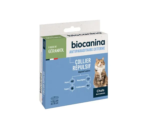 Biocanina Katzenabwehrhalsband ab 8 Wochen - Schachtel mit 1 Halsband von 38 cm