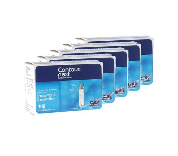 Contour Next Reaktionsstreifen - Box mit 100 Streifen (Packung mit 5)