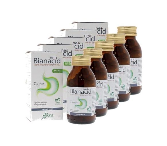 NeoBianacid Säure und Reflux Aboca - Flasche mit 70 Tabletten (Packung mit 5) - image 1