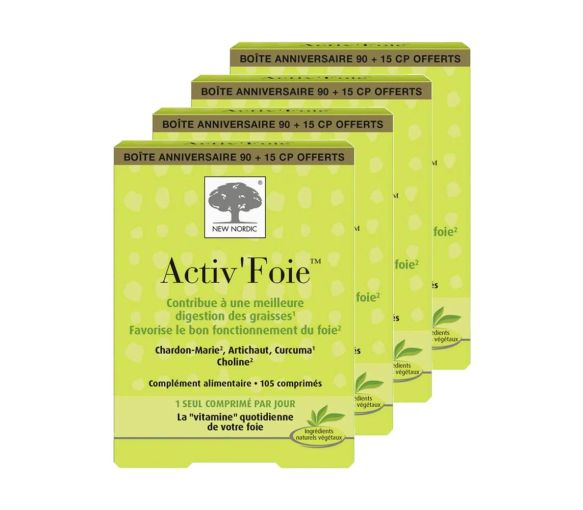Activ'foie New Nordic - boite de 90 comprimés + 15 offerts (lot de 4)