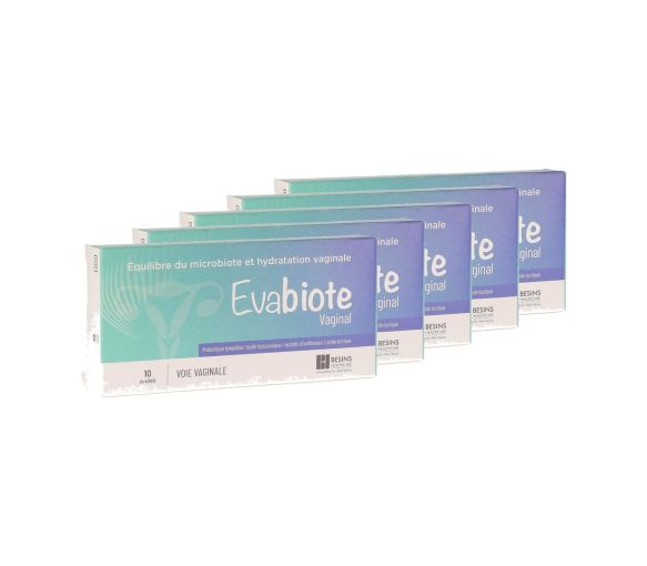 Evabiote vaginal Besins Healthcare - Packung mit 10 Zäpfchen (5er Pack) - image 1