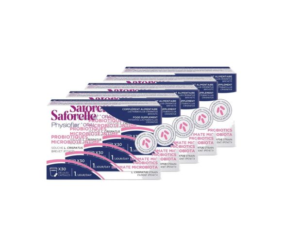 Physioflor orale Probiotika intime Mikrobiota Saforelle - Packung mit 30 Kapseln (5er Pack) - image 1