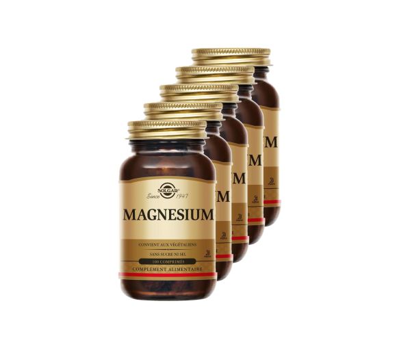 Magnesium Bisglycinat Solgar - Packung mit 100 Tabletten (5er Pack) - image 1