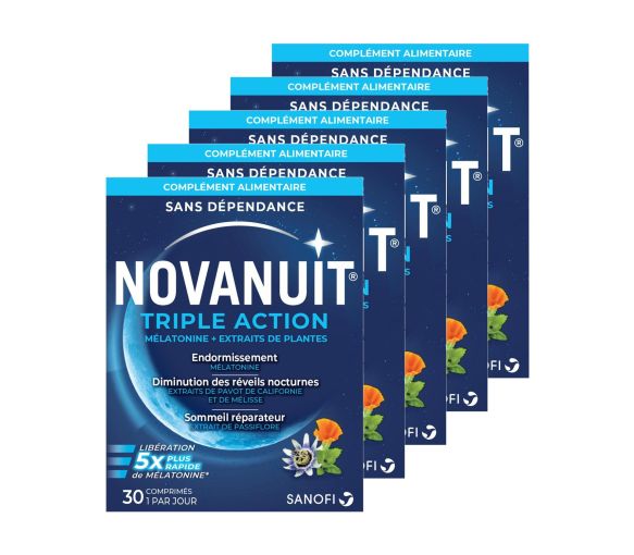 Novanuit Triple Action Sanofi - Packung mit 30 Tabletten (5er Pack) - image 1