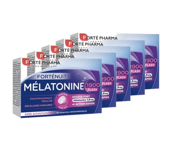 Mélatonine 1900 flash Forté Pharma - boîte de 30 comprimés (lot de 5)