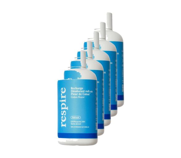 Déodorant fleur de coton Respire - recharge de 150ml (lot de 5) - image 1