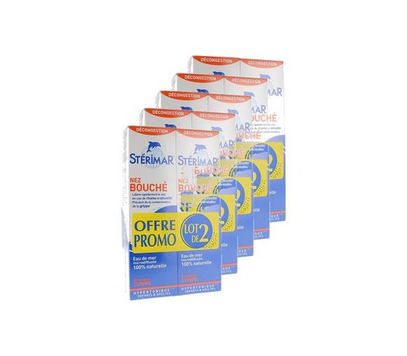 Spray gegen verstopfte Nase Stérimar - 2 Sprays zu 100 ml (5er Pack)