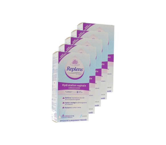 Vaginalgel Replens - Packung mit 8 Dosen (5er Pack)