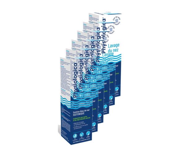 Physiologica Nasenspülung isotonische Meerwasserlösung Gifrer - Spray von 100 ml (Packung mit 6)