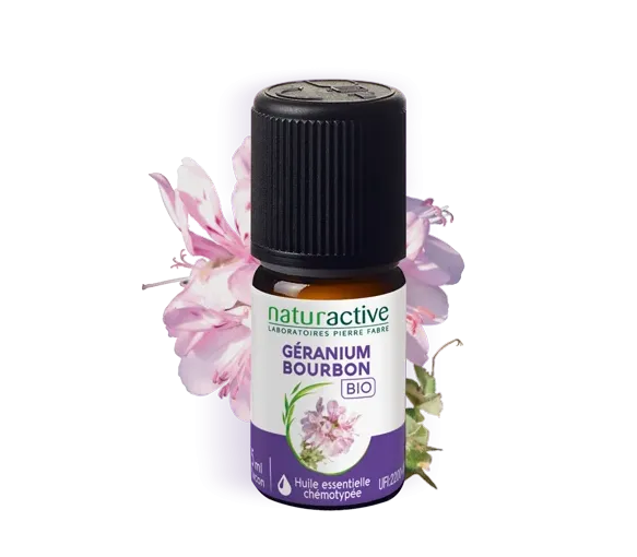 Bio Geranium Bourbon ätherisches Öl Naturactive - Flasche mit 5 ml