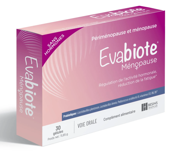 Evabiote Menopause ohne Hormone Besins Healthcare - Packung mit 30 Kapseln