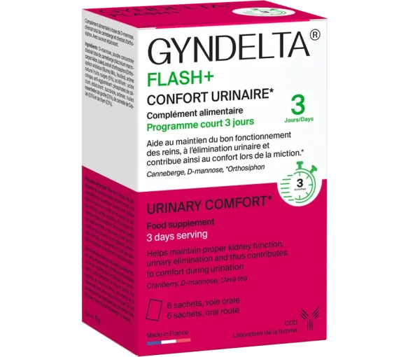 Gyndelta Flash+ Harnwegsbeschwerden CCD - Packung mit 6 Beuteln