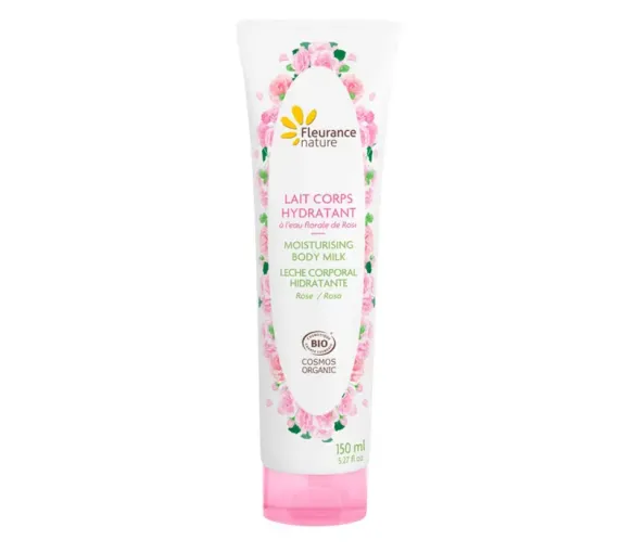 Körpermilch mit Bio-Rosenblütenwasser von Fleurance Nature - Tube mit 150 ml
